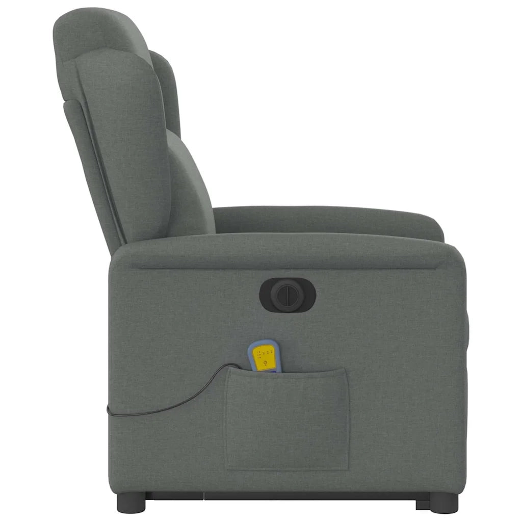 Poltrona Alzapersona Massaggi Elettrica Grigio Scuro Tessuto 3303165