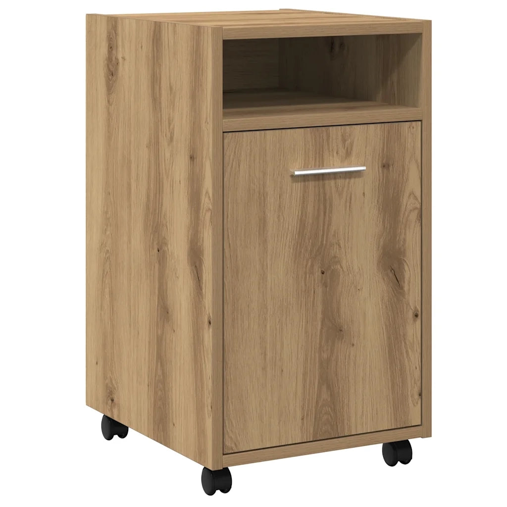 Armadio con Ruote Rovere Artigianale 33x38x60 cm in Truciolato 856563