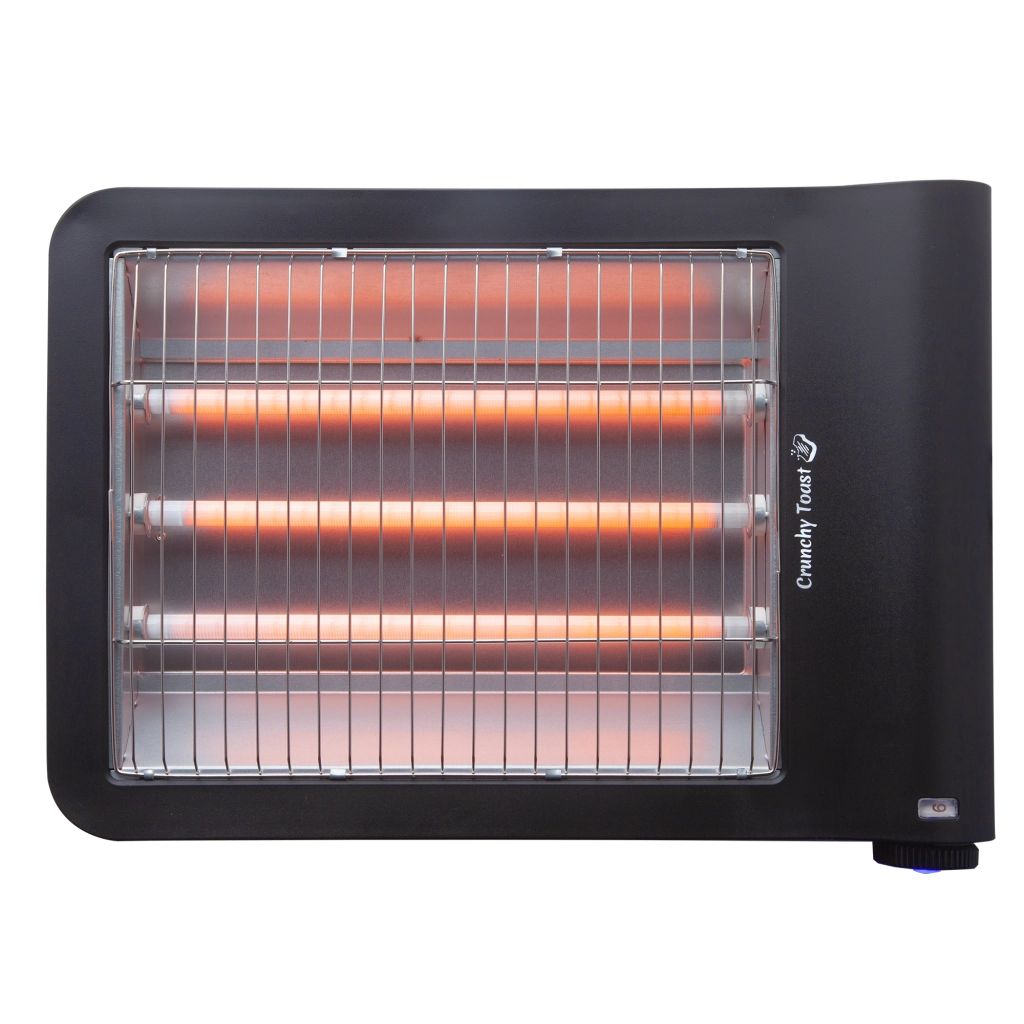 Tostapane elettrico piano 4 fette 900W, area ampia 25,5x20,2 cm con 6 livelli tostatura e resistenze al quarzo - Sogo