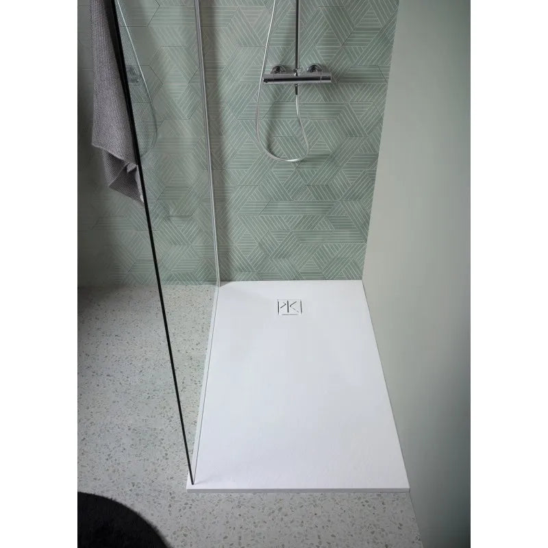 Piatto Doccia SFA Kinedo Pietraviva 140 x 80 cm in Resina Effetto Pietra Bianco Opaco