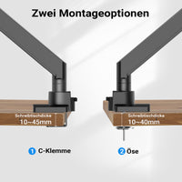 Braccio monitor da scrivania Supporto per schermi da 17 a 57" conforme a VESA, con molla a gas