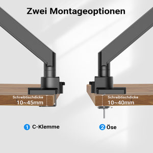 Braccio monitor da scrivania Supporto per schermi da 17 a 57" conforme a VESA, con molla a gas
