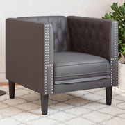 Divano Sedia-Poltrona Chesterfield Grigia in Similpelle