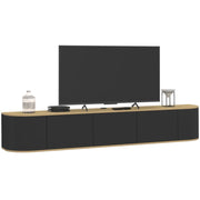 IDMarket - Porta TV a parete LEORA 180 cm a 3 ante in legno e nero