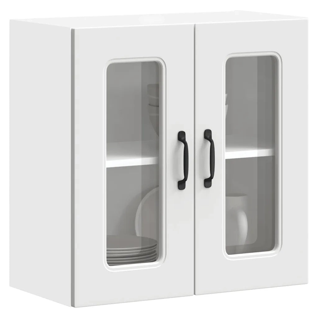 Pensile da Cucina con Porta in Vetro Kalmar Bianco Truciolato
