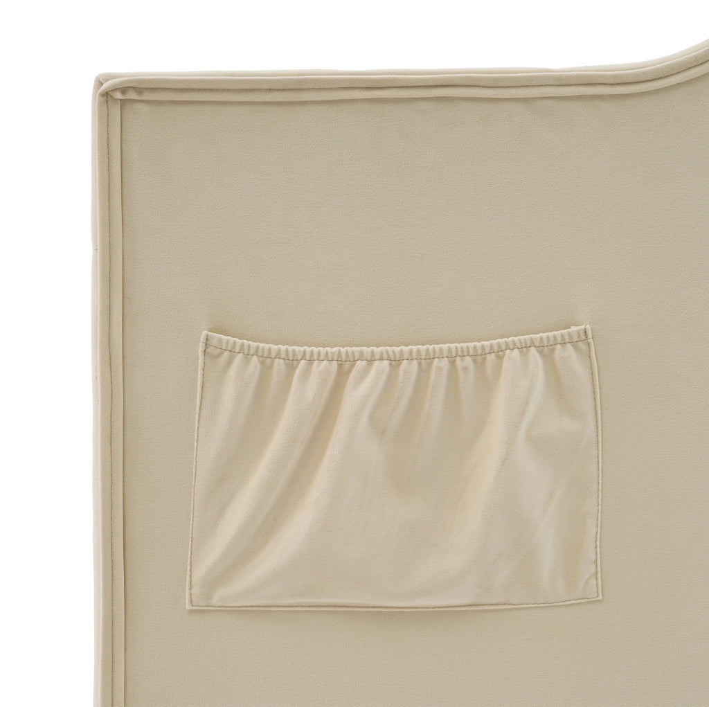 Letto daybed in velluto beige 90x200 cm con 2 cassetti; USB e Type-C