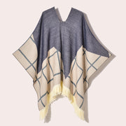 Sciarpa da viaggio da donna, stile etnico, con nappe, modello pullover, calda cappa decorativa da esterno in jacquard