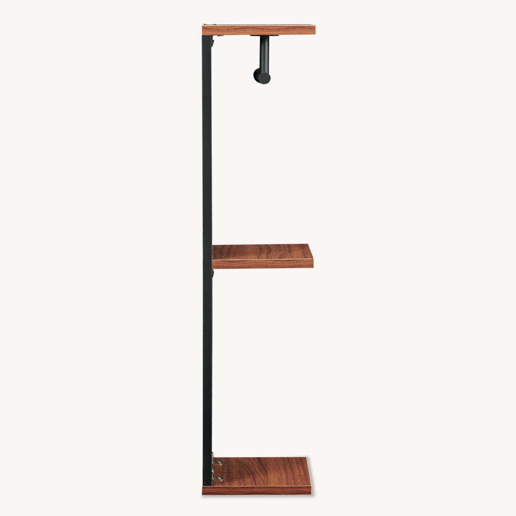Mobile Porta Carta Igienica Trond Supporto Portarotolo 76 x 18 x 18 cm - Nero/Effetto Noce [en.casa]
