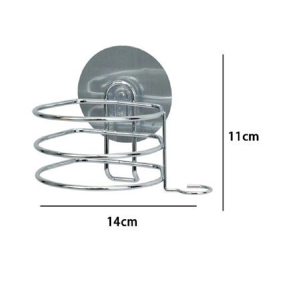 Trade Shop - Porta Phon Asciugacapelli Supporto A Parete Bagno Con Biadesivo Gancio 79836 -