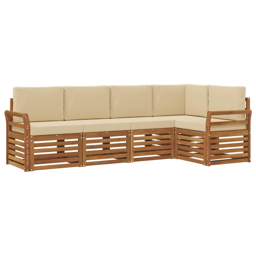 Set divano sezionale con cuscino 5 pcs Naturale e Beige 3374813
