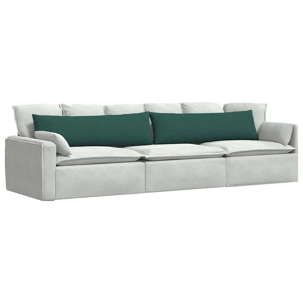 Cuscini da Divano 2 pz-Set di 2 Cuscini per Sofa Verde Scuro 145 x 40 cm Tessuto