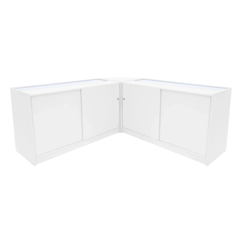 Set Banconi Bianco Selene LED C1500 CM60 con Serratura e Vetrina Espositiva