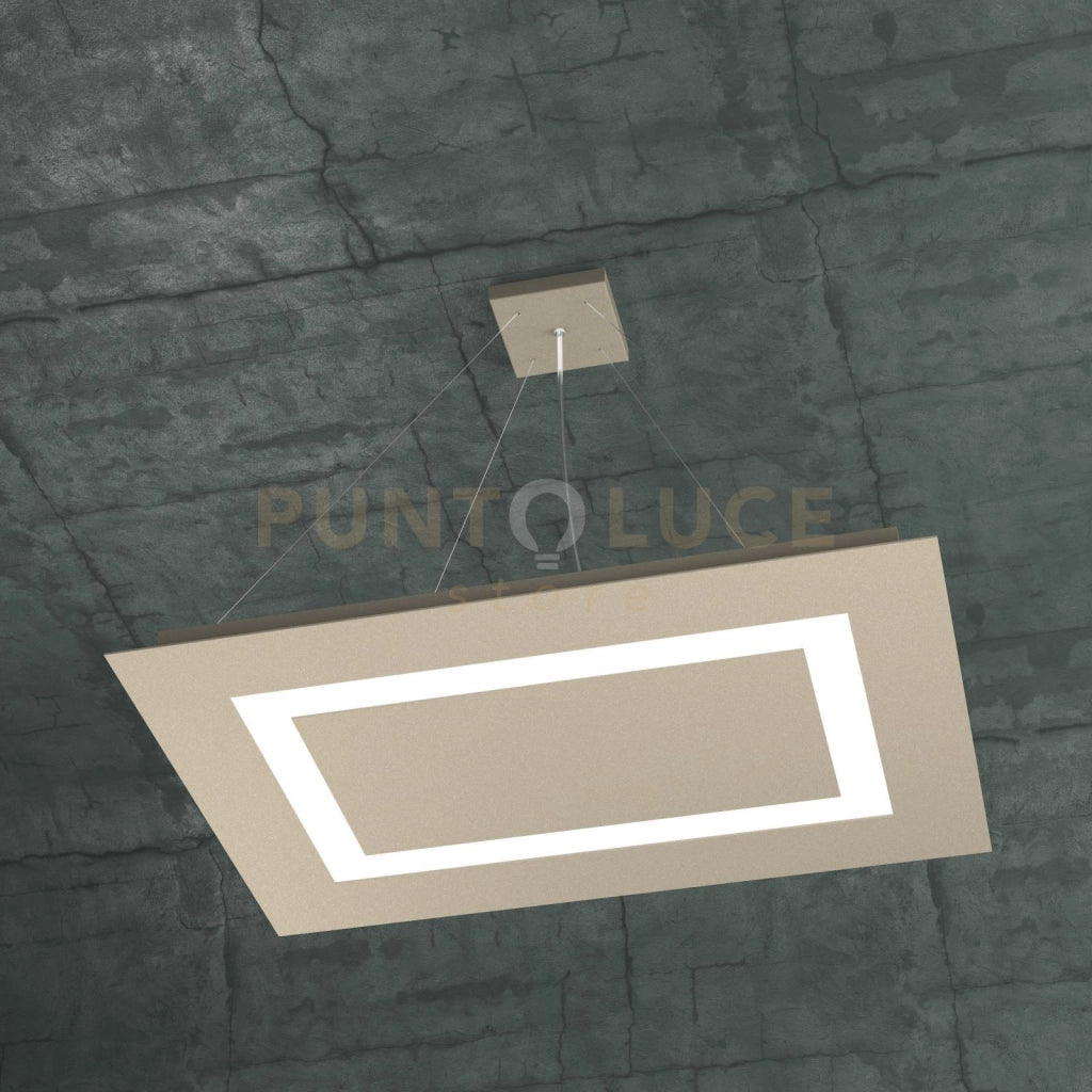 CARPET SOSPENSIONE RETTANGOLARE GRANDE 4+2 LUCI BIEMISSIONE SABBIA 1137-SRG+2-SA