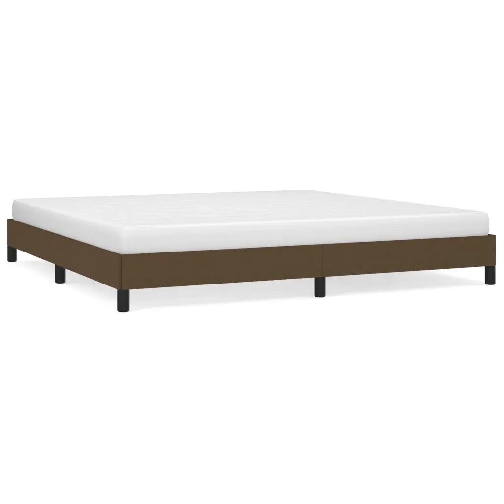 Giroletto senza Materasso Marrone Scuro 200x200 cm in Tessuto