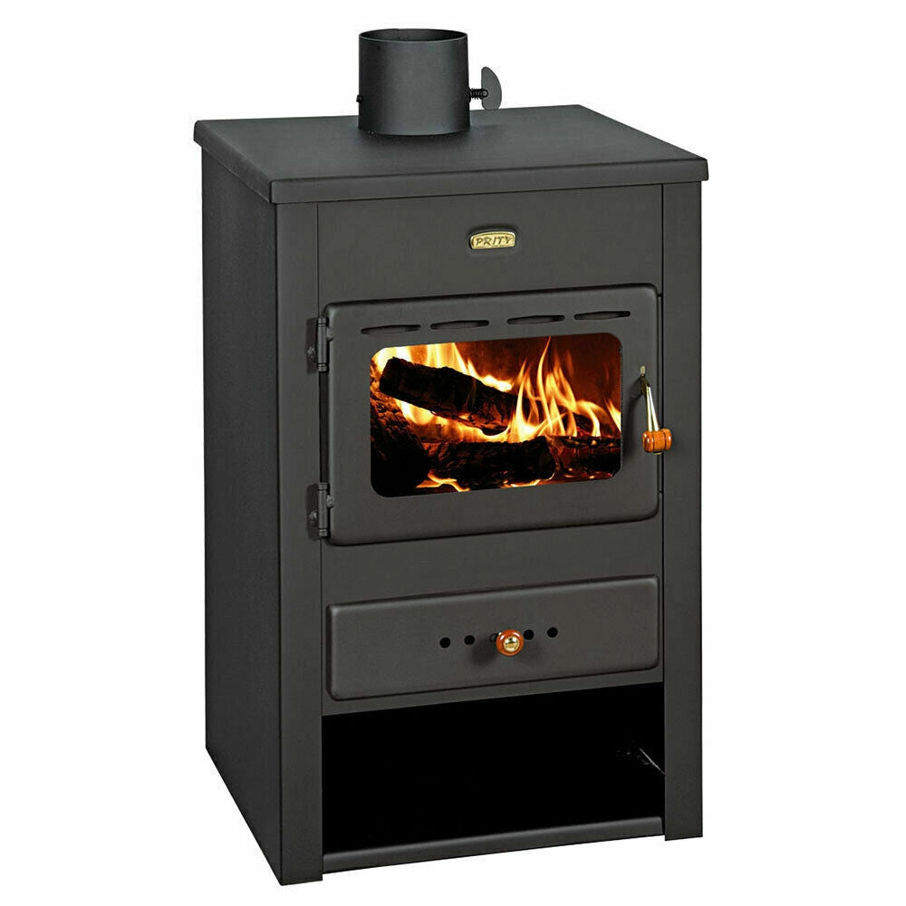 Stufa a legna Camino multicombustibile Bruciatore a legna Vetro ceramico 10kw Prity K12