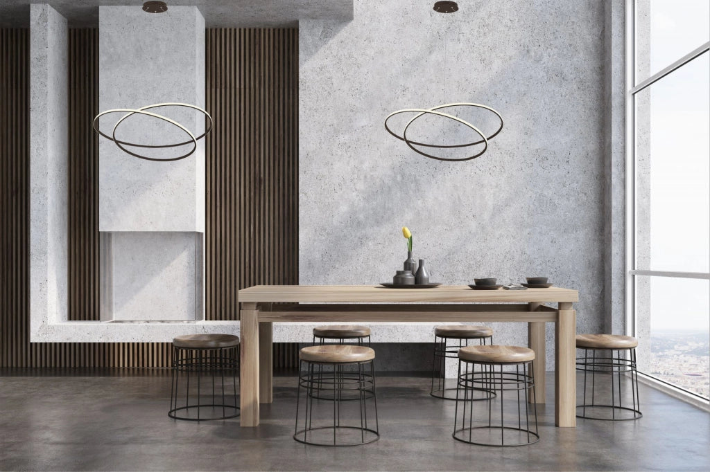 GLEM-100N Lampadario a sospensione di colore nero led integrato dimmerabile SDD 2800 - 5000k 75W diam.100cm