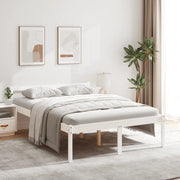 Letto per Anziani Bianco 120x200 cm in Legno Massello di Pino 810610