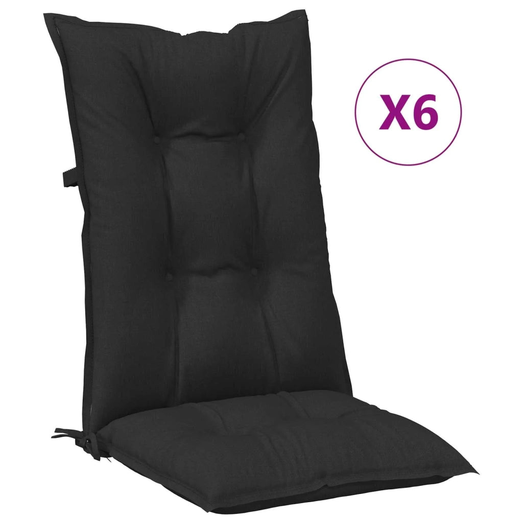 Set di cuscini per sedia alta 6 pcs Melange nero