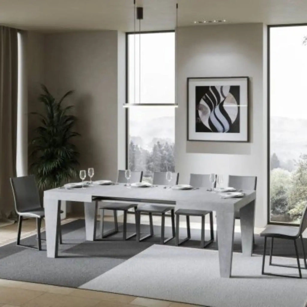 Tavolo allungabile 120/224x90 cm Spimbo colore cemento