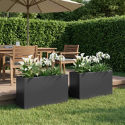 Vaso da giardino 2 pz Nero 80 x 40 x 50 cm 8005709