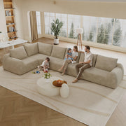 Divano angolare L ¨C Minimal ¨C beige tessuto imbottito 401cm senza montaggio