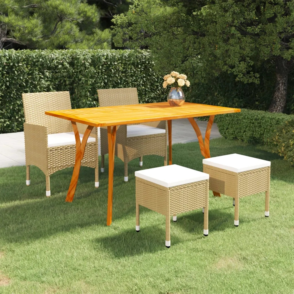 Set Mobili da Pranzo per Giardino 5 pz Beige 3072119