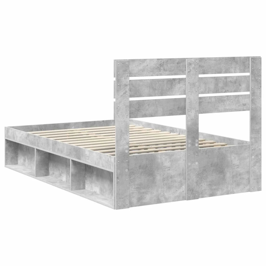 Struttura del letto Calcestruzzo 120 x 190 cm Pino massello 3411442