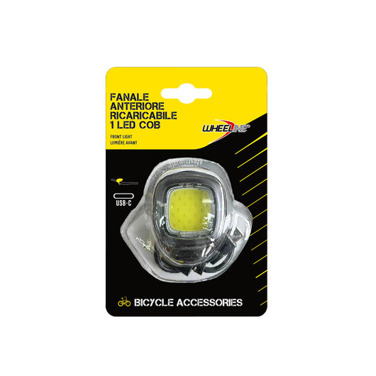 Luce Anteriore per Bicicletta Square Universale Ricaricabile IP44 Luce Bianca Fissa e Lampeggiante
