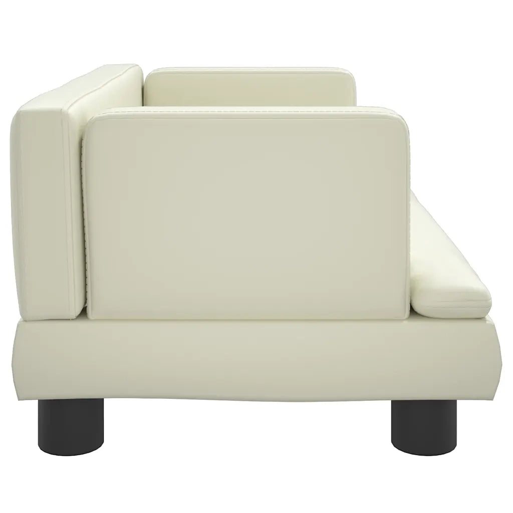 Divano per Bambini Crema 60x40x30 cm in Similpelle