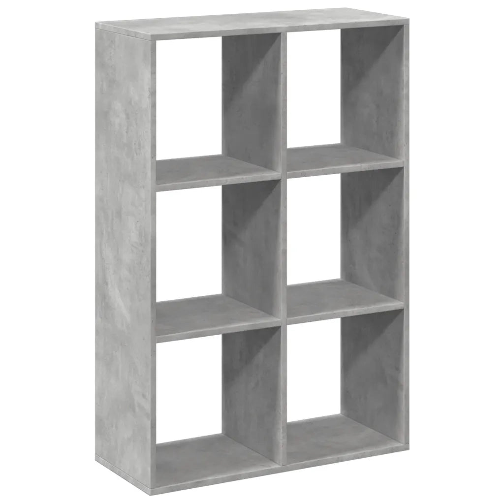 Libreria Divisorio-Scaffale per Libri-Mobile di Stoccaggio Grigio Cemento 69,5x29x103,5cm in Truciolato