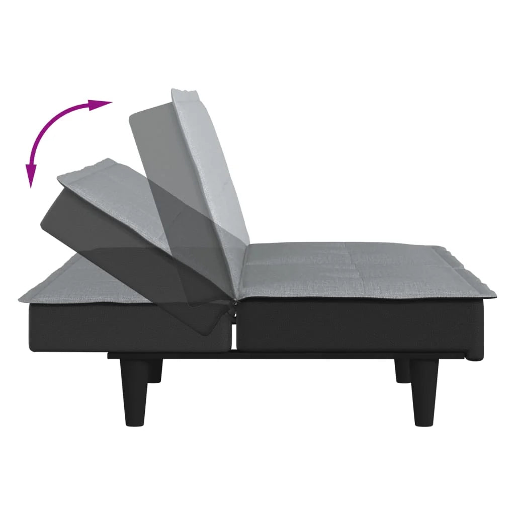 Divano letto 200 x 89 x 70 cm tessuto grigio chiaro 02_0019832