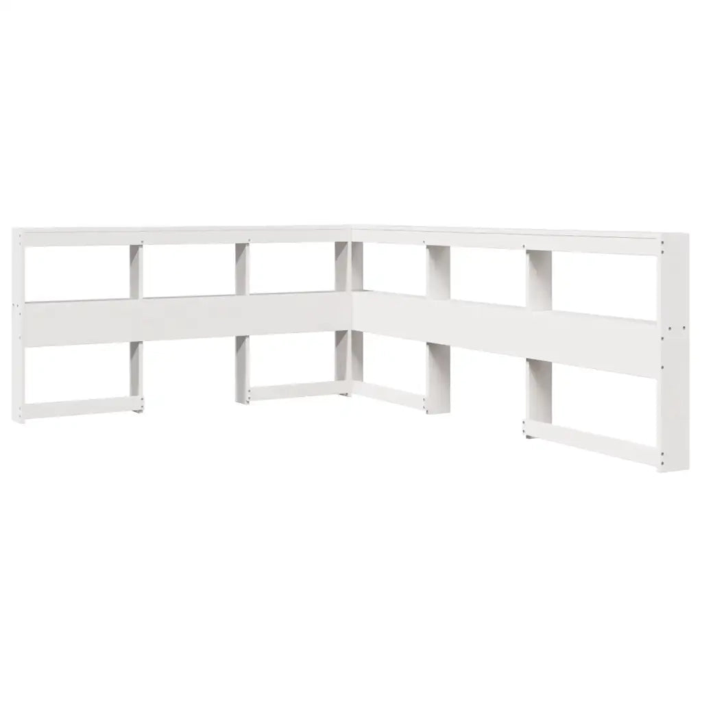 Letto Libreria senza Materasso-Struttura Letto contenitore Bianco 160x200 cm Legno di Pino