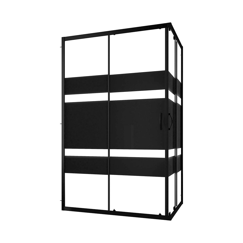 Box doccia angolare 80x120 cm serigrafato 4 mm profili neri | Willis