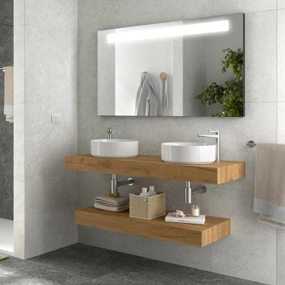 Mensolone bagno 120 cm sospeso in rovere africa - Sumo