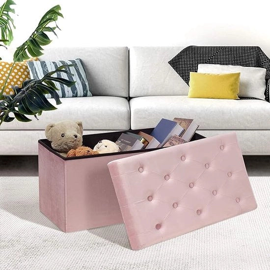 Cassa con coperchio, divano letto pieghevole per testata, imbottito, spazievitore, 80 x 40 x 40 cm;