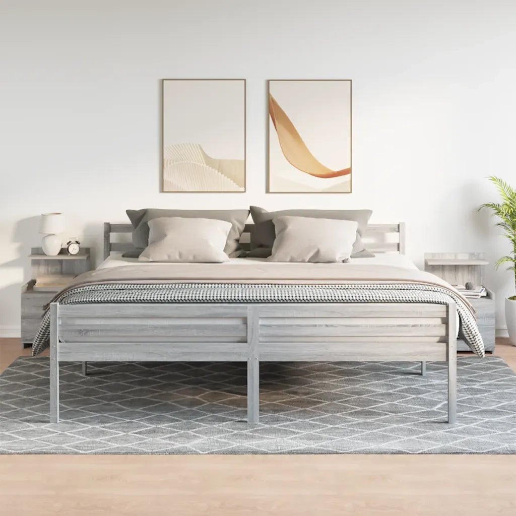 Comodini 2 pz con 2 cassetti Grigio Sonoma 40x36,5x62 cm