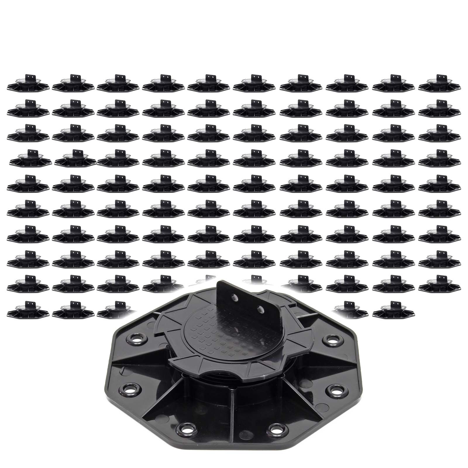 Set 100 supporti per pavimenti galleggianti, Altezza regolabile 18-25mm Max 2700 kg, Piedini per Decking