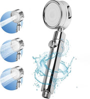 Douchekop, douchekop con filtro, douchekop ad alta pressione, tre impostazioni di getto d'acqua, dispositivo per aumentare la pressione, rimovibile e facile da pulire, colore bianco ceramico, ideale per la zona bagno
