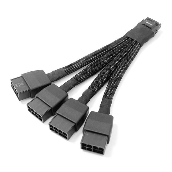 Cavo alimentazione 16AWG 4x 8poli - C13 Cavo - Compatibile con RTX4070/RTX4090/RTX4080 - 12VHPWR 16poli - 15 cm - Pacco sicuro - Cavi alimentazione