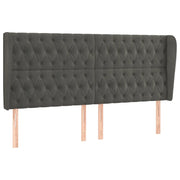 Testiera | Testata ad Orecchio GrigioScuro 203x23x118/128cm in Velluto