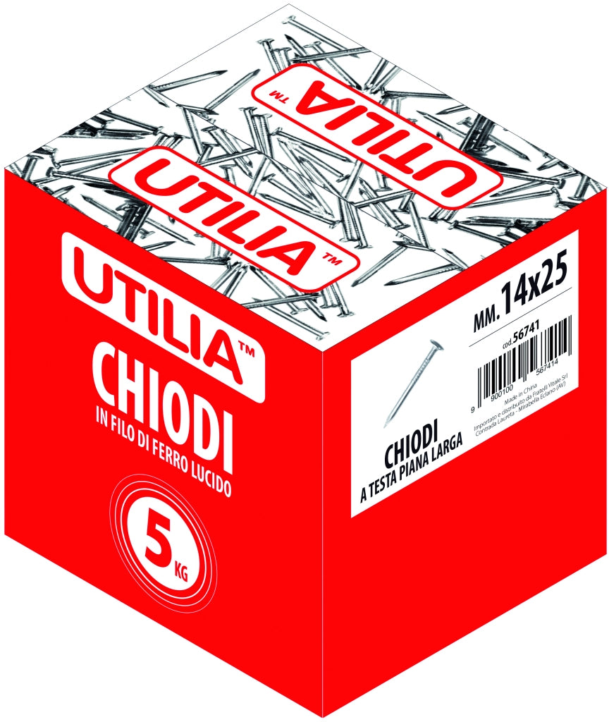 Utilia CHIODO A TESTA PIANA LARGA mis. 14x25 mm. 5.00 kg