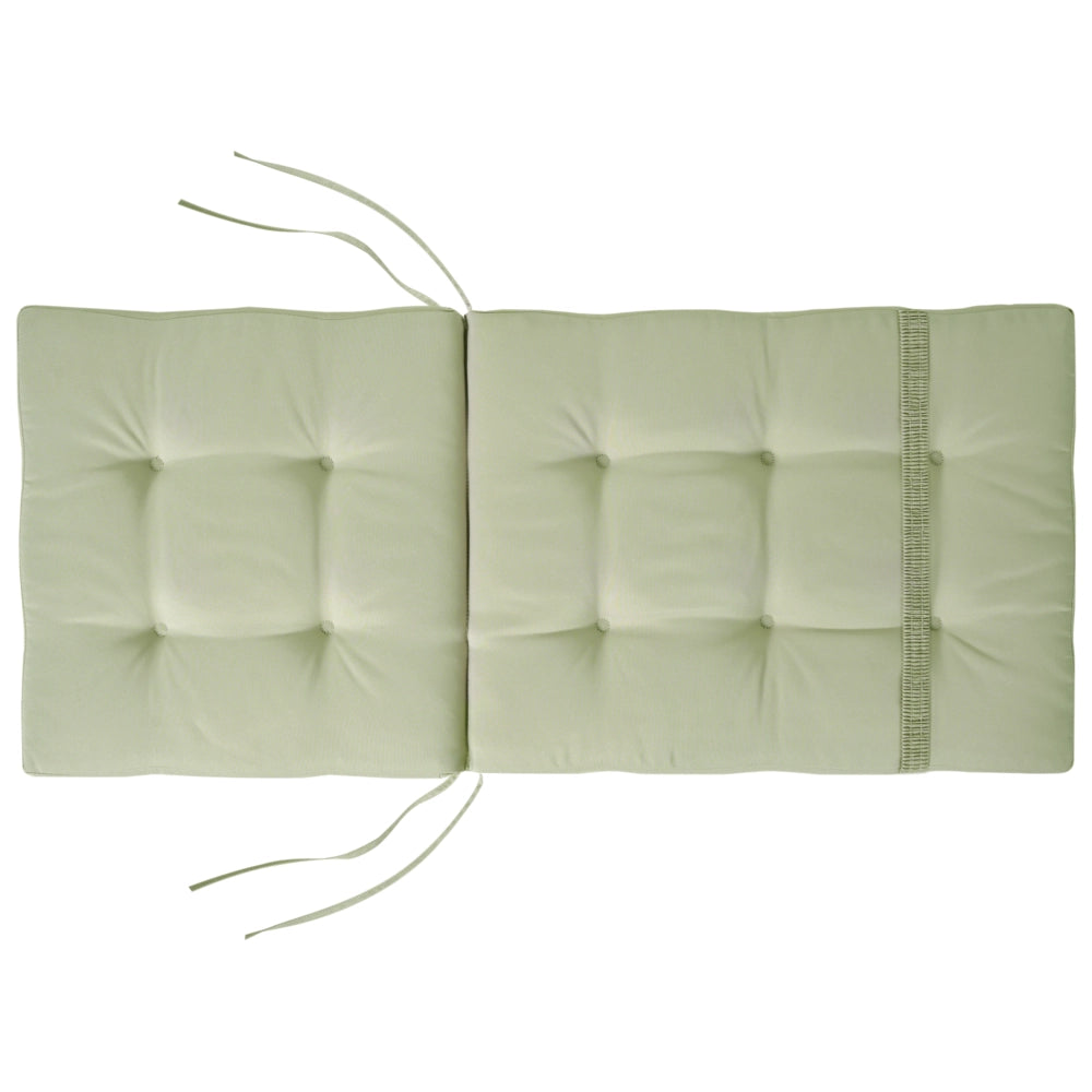 Set di 8 cuscini per sedile/schienale per sedie da esterno con lacci Verde chiaro giardino esterno