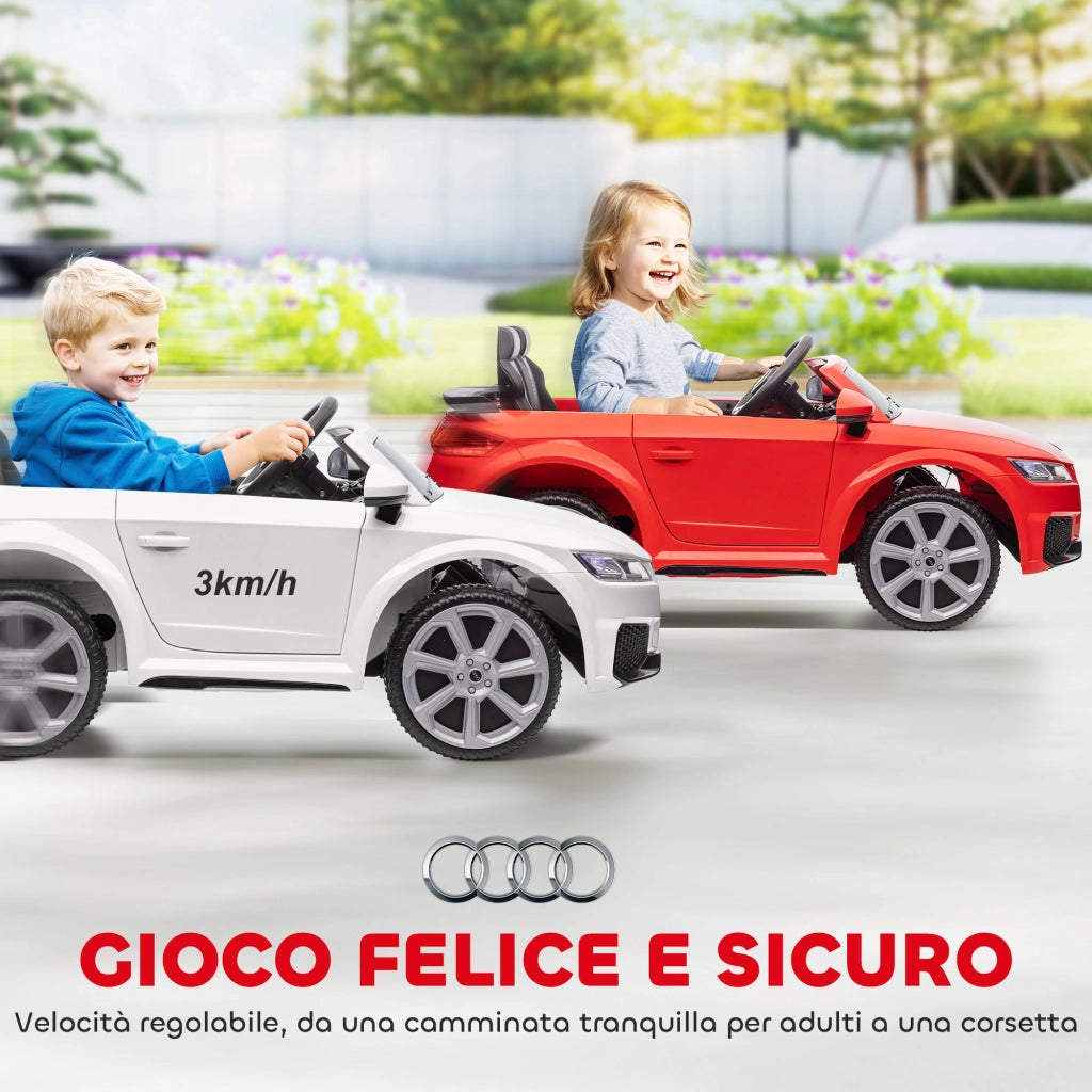 Macchina Elettrica per Bambini 3-5 Anni ¨C zephmum ¨C Bianco, Telecomando, Fari LED