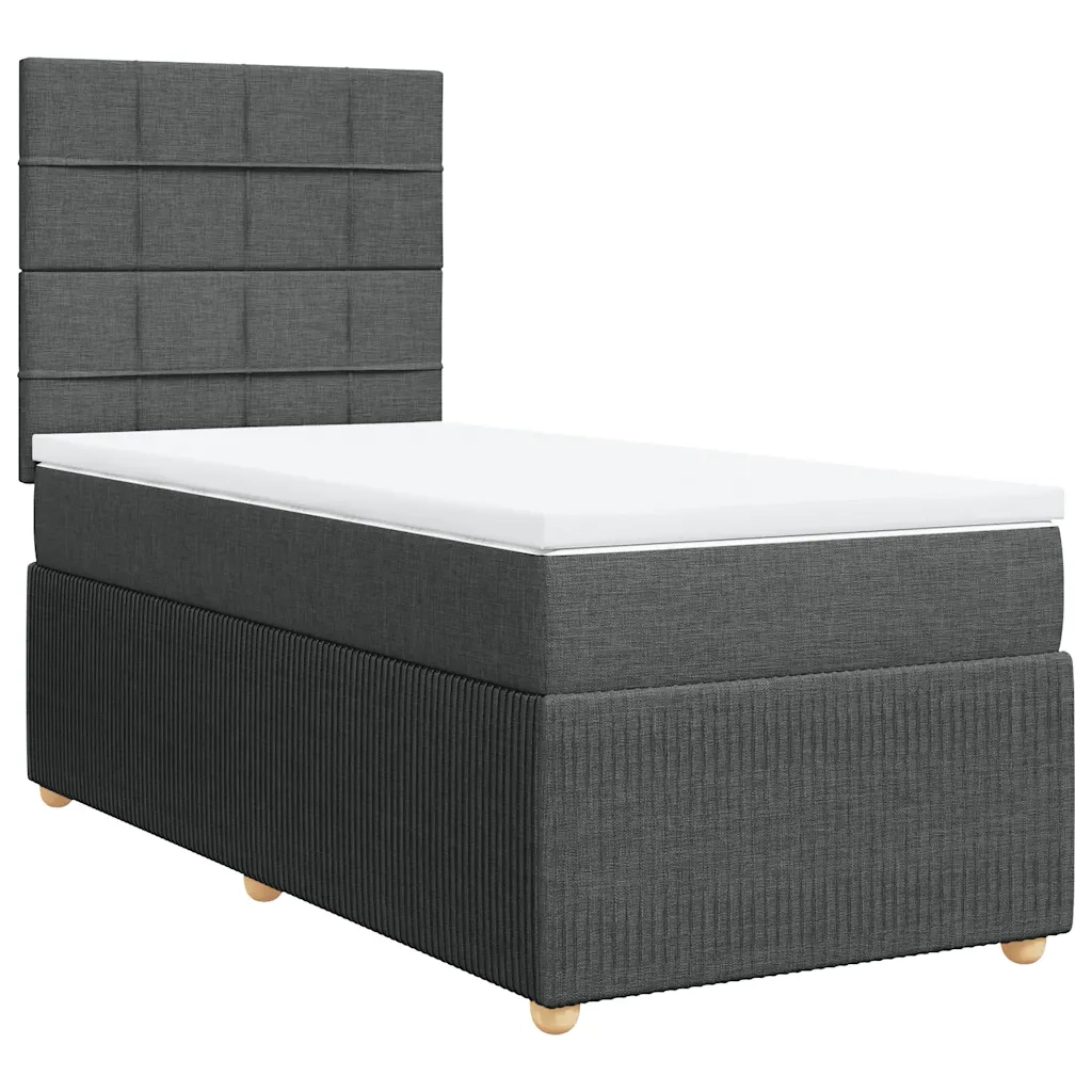 Giroletto a Molle con Materasso Grigio Scuro 100x200 cm Tessuto 3294268