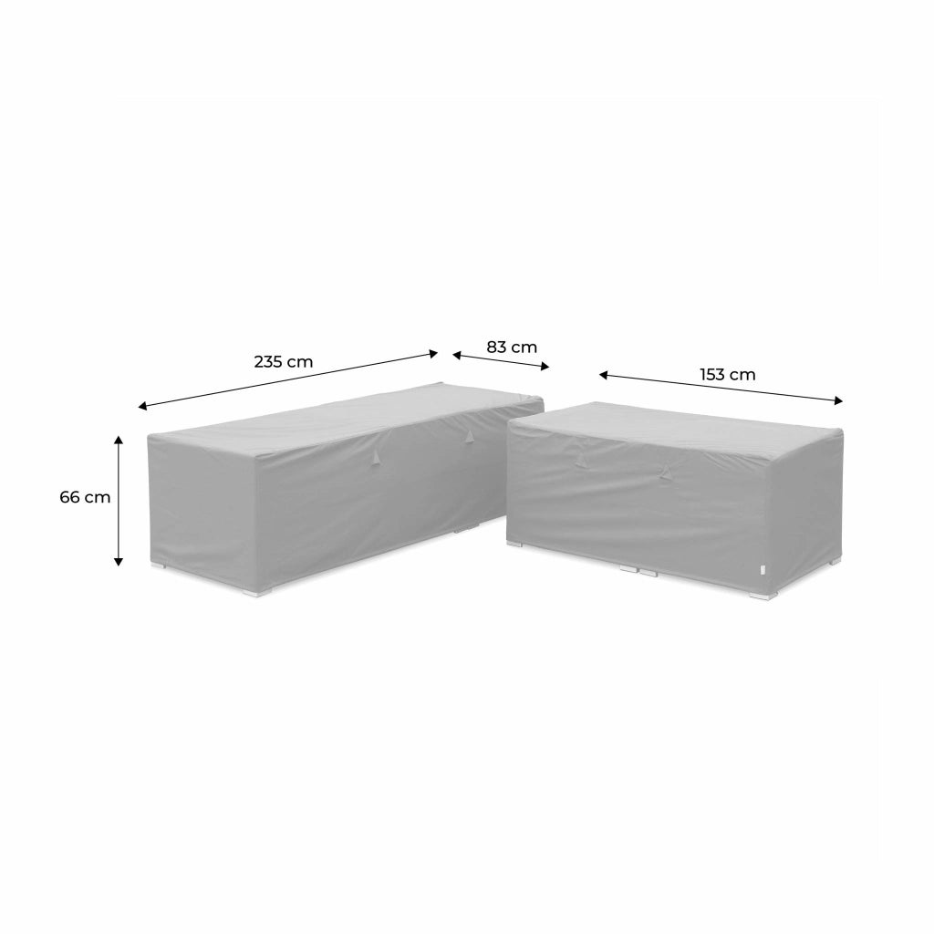 Set di 2 copertura per mobili da giardino napoli e vittoria, grigio