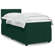 Giroletto a Molle con Materasso Verde Scuro 90x190 cm Velluto