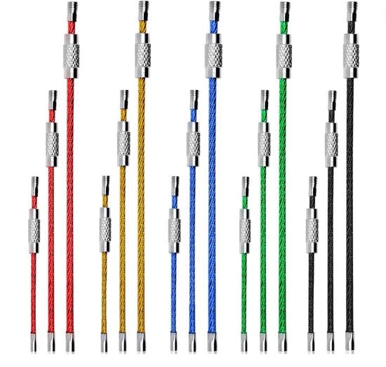 30 pezzi di clip per cavo metallico, 4" 6" 7.8" clip per cavo con anello 2mm con connettore in acciaio inossidabile per etichette di identificazione di bagaglio