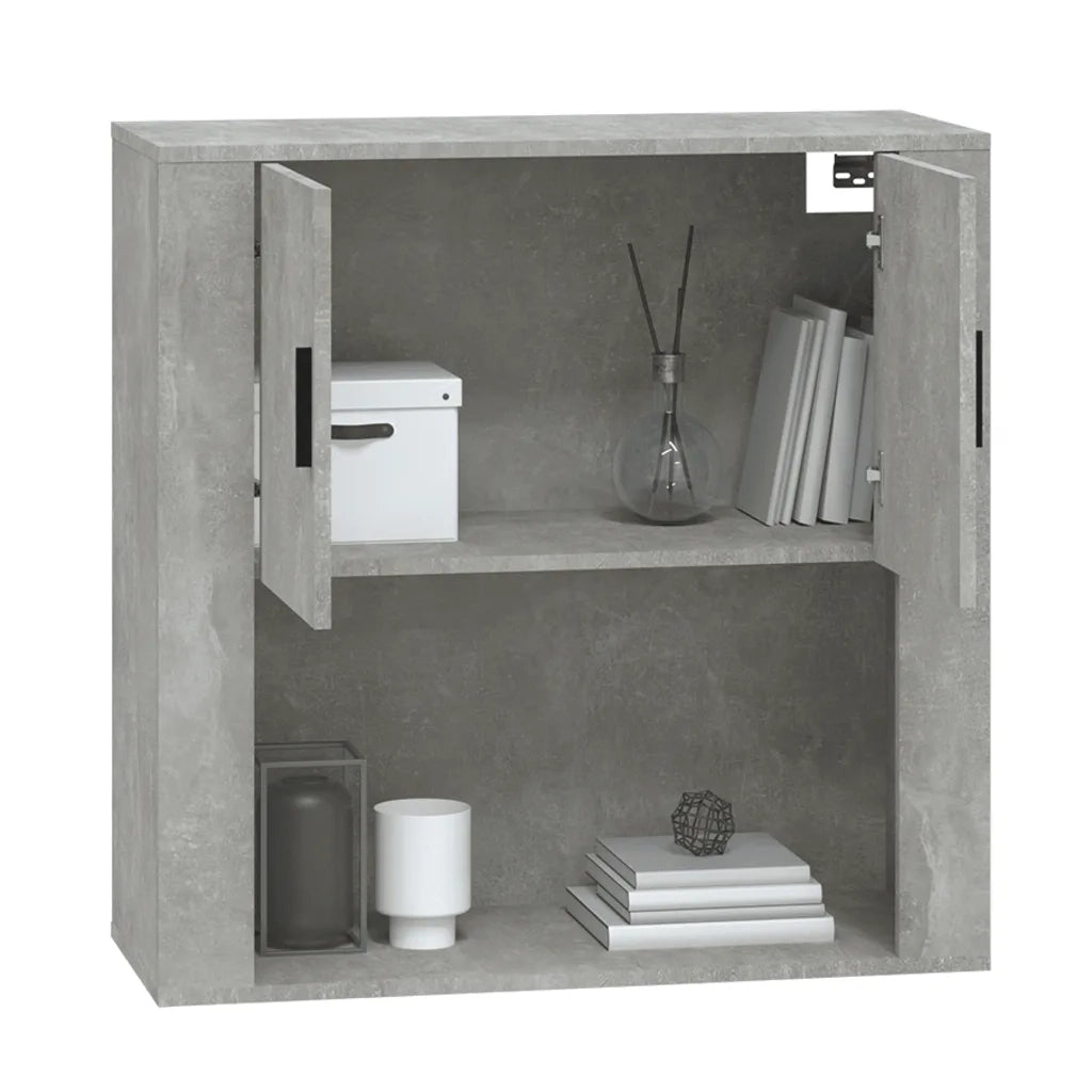 Armadietto a Muro | Mobile a Parete Grigio Cemento 80x33x80 cm in Legno Multistrato