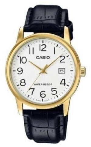 CASIO COLLECTION Mod. DATE GOLD, LEATHER - WHITE