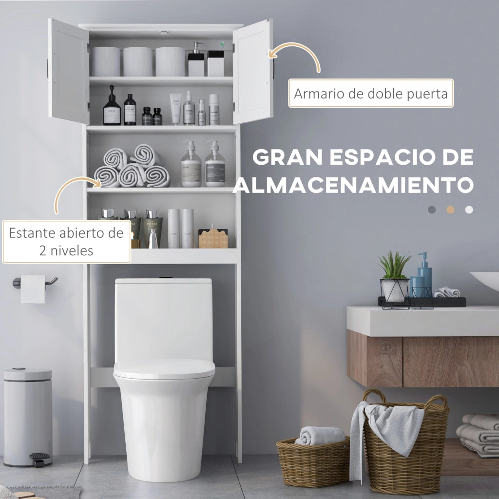 Mobile Bagno Sospeso con Ante e Ripiani ¨C Zephmum ¨C 66x23x178 Bianco
